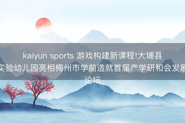 kaiyun sports 游戏构建新课程!大埔县第二实验幼儿园亮相梅州市学前造就首届产学研和会发展论坛