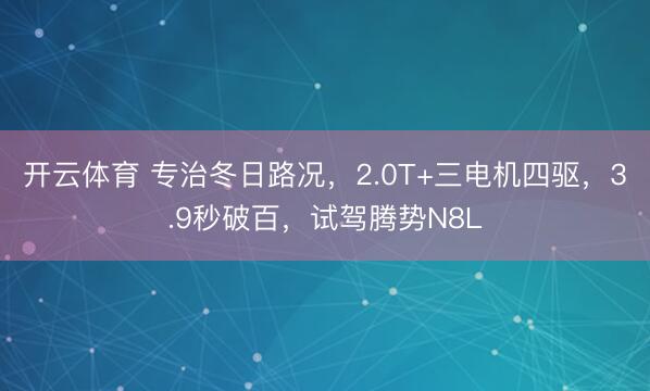 开云体育 专治冬日路况,2.0T+三电机四驱,3.9秒破百,试驾腾势N8L
