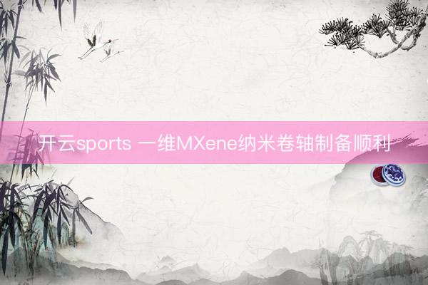 开云sports 一维MXene纳米卷轴制备顺利