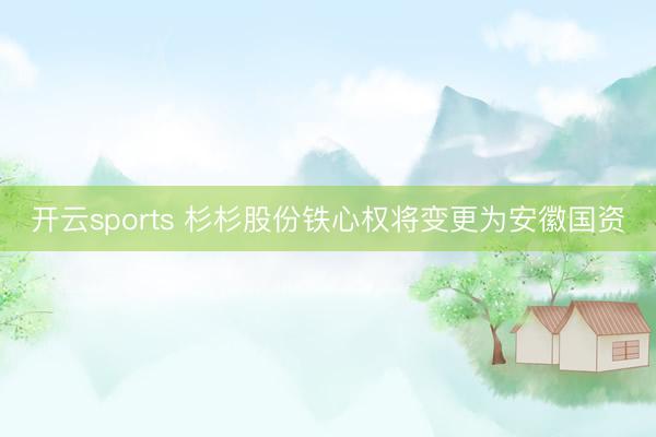 开云sports 杉杉股份铁心权将变更为安徽国资