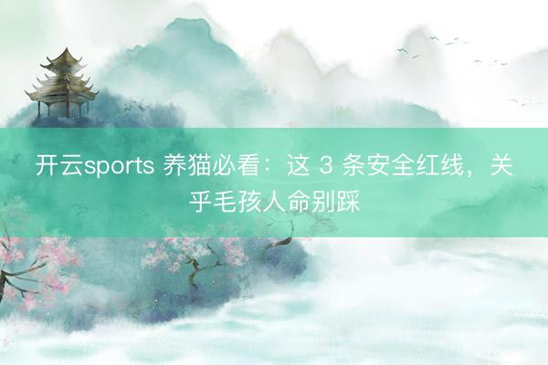 开云sports 养猫必看：这 3 条安全红线，关乎毛孩人命别踩