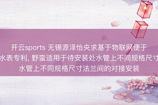 开云sports 无锡源泽怡央求基于物联网便于抑制用水量的智能水表专利， 野蛮适用于待安装处水管上不同规格尺寸法兰间的对接安装