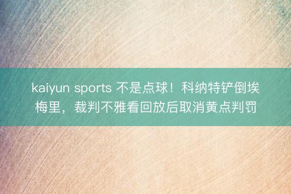 kaiyun sports 不是点球！科纳特铲倒埃梅里，裁判不雅看回放后取消黄点判罚