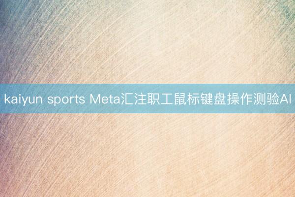 kaiyun sports Meta汇注职工鼠标键盘操作测验AI