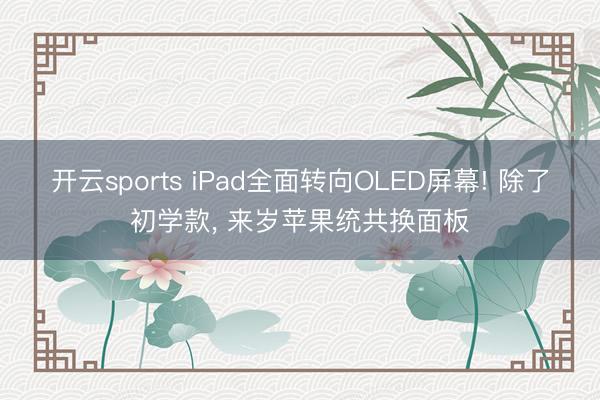 开云sports iPad全面转向OLED屏幕! 除了初学款， 来岁苹果统共换面板