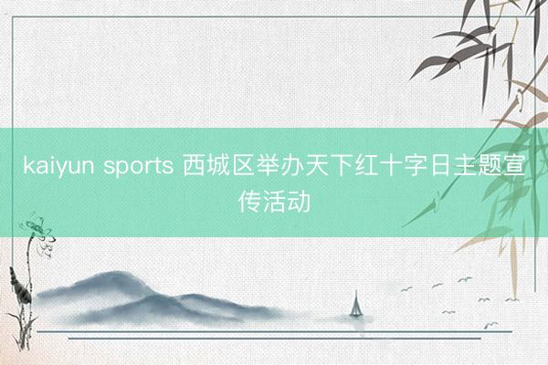 kaiyun sports 西城区举办天下红十字日主题宣传活动