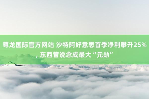 尊龙国际官方网站 沙特阿好意思首季净利攀升25%, 东西管说念成最大“元勋”