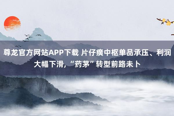 尊龙官方网站APP下载 片仔癀中枢单品承压、利润大幅下滑， “药茅”转型前路未卜
