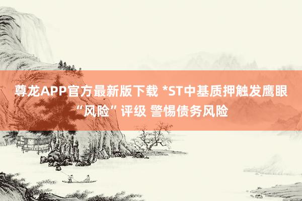 尊龙APP官方最新版下载 *ST中基质押触发鹰眼“风险”评级 警惕债务风险