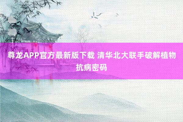 尊龙APP官方最新版下载 清华北大联手破解植物抗病密码