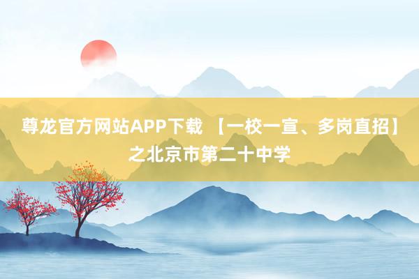 尊龙官方网站APP下载 【一校一宣、多岗直招】之北京市第二十中学