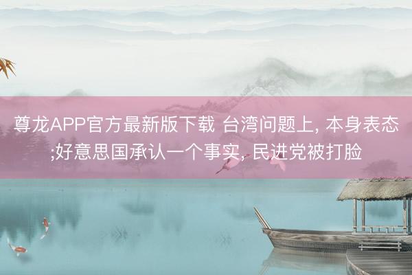 尊龙APP官方最新版下载 台湾问题上， 本身表态;好意思国承认一个事实， 民进党被打脸