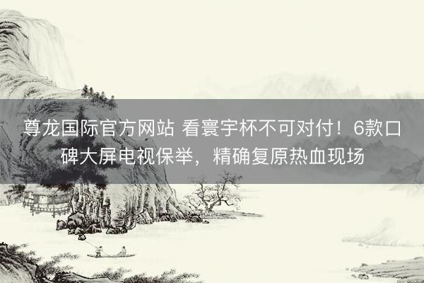 尊龙国际官方网站 看寰宇杯不可对付！6款口碑大屏电视保举，精确复原热血现场