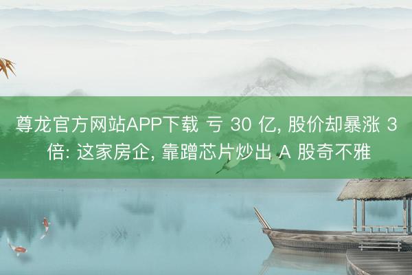 尊龙官方网站APP下载 亏 30 亿， 股价却暴涨 3 倍: 这家房企， 靠蹭芯片炒出 A 股奇不雅