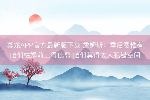 尊龙APP官方最新版下载 詹姆斯:季后赛惟有咱们枯竭前二得仳离 咱们莫得太大犯错空间