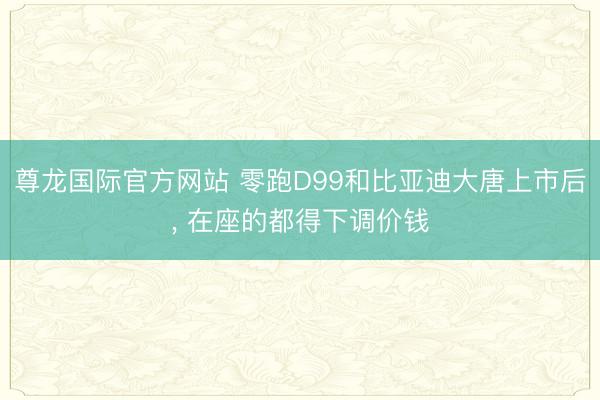 尊龙国际官方网站 零跑D99和比亚迪大唐上市后， 在座的都得下调价钱