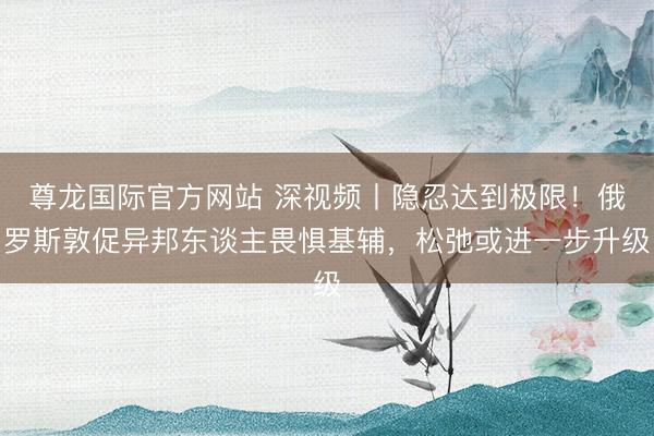 尊龙国际官方网站 深视频丨隐忍达到极限！俄罗斯敦促异邦东谈主畏惧基辅，松弛或进一步升级