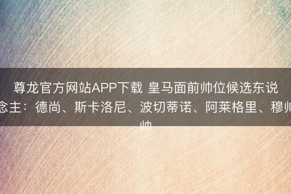 尊龙官方网站APP下载 皇马面前帅位候选东说念主：德尚、斯卡洛尼、波切蒂诺、阿莱格里、穆帅