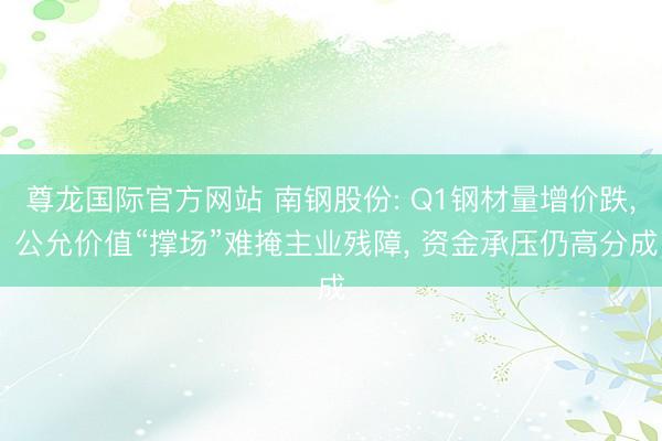 尊龙国际官方网站 南钢股份: Q1钢材量增价跌， 公允价值“撑场”难掩主业残障， 资金承压仍高分成