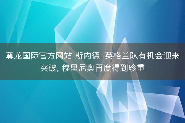 尊龙国际官方网站 斯内德: 英格兰队有机会迎来突破， 穆里尼奥再度得到珍重