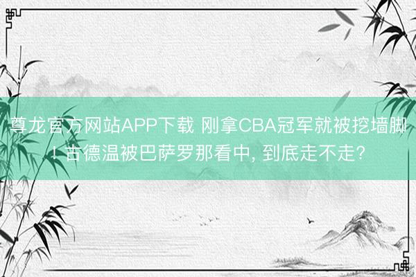 尊龙官方网站APP下载 刚拿CBA冠军就被挖墙脚! 古德温被巴萨罗那看中， 到底走不走?