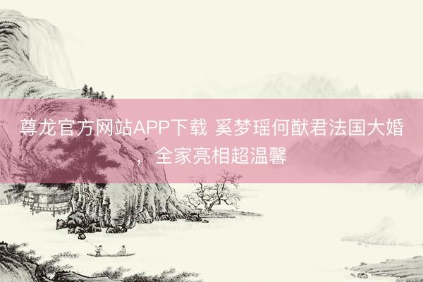尊龙官方网站APP下载 奚梦瑶何猷君法国大婚，全家亮相超温馨