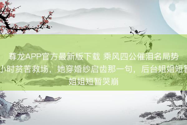 尊龙APP官方最新版下载 乘风四公催泪名局势：48小时贫苦救场，她穿婚纱启齿那一句，后台姐姐短暂哭崩