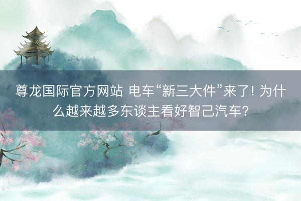 尊龙国际官方网站 电车“新三大件”来了! 为什么越来越多东谈主看好智己汽车?